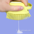 Peigne de nettoyage avec fonction de massage Brosse en silicone pour animaux de compagnie